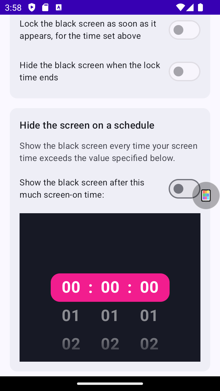 Black Screen Mobile App screenshot